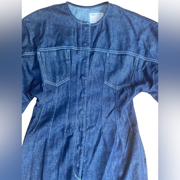 ASOS Denim Jumpsuit Women’s Size US 6 UK 10 Blue Balloon Sleeve Tapered Waist - Picture 2 of 11